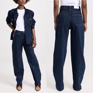 RE/DONE Tailored Barrel leg jeans in dark wash